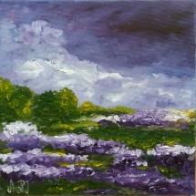 "Purple 2" oil on canvas, 20x20 cm