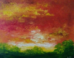 "Sunset 3" oil on canvas, 40x50 cm